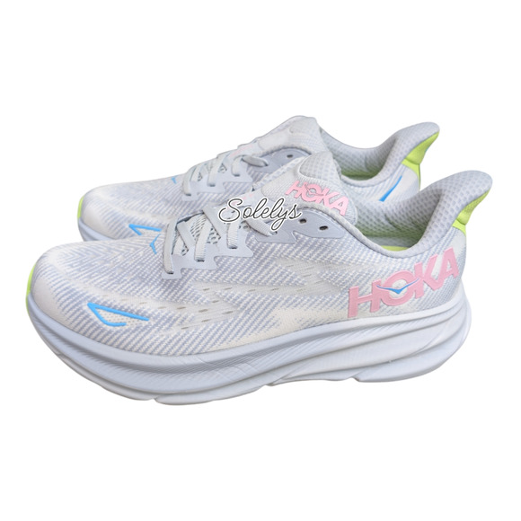 HOKA ONE ONE Clifton 9 Gull Sea Ice Blue Running Walking Sneaker Womens 9.5 WIDE - Picture 3 of 12